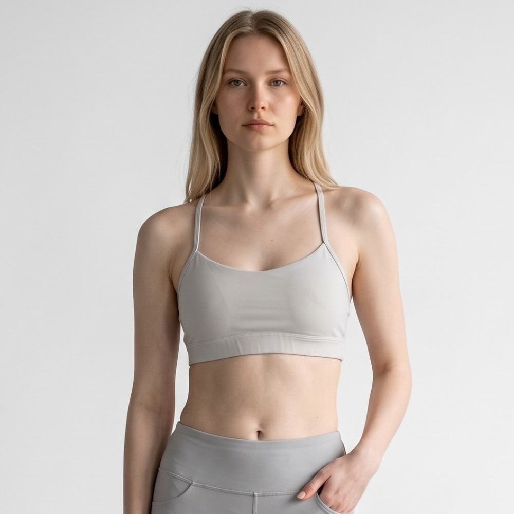 Lululemon Flow Y white sports bra Athleisure Racerback Yoga Size 6